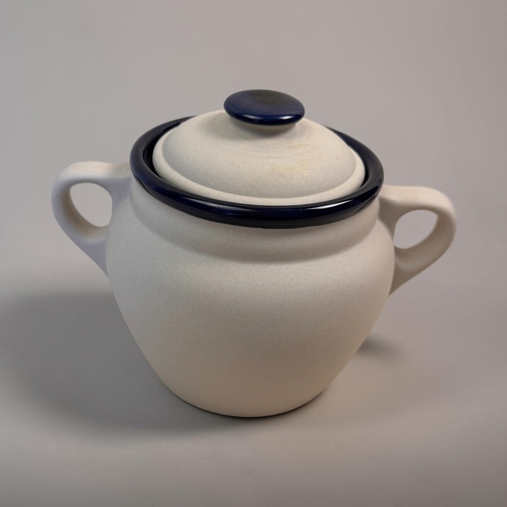 VTG 1982 Mountainside Stoneware Bean Pot Gailstyn-Sutton Japan Cobalt Blue